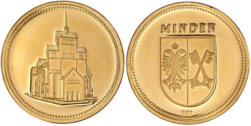 Thematische Goldmedaillen

Städte

Minden

Goldmedaille o.J. Gelbgold 900/...