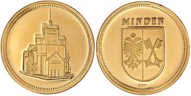 Thematische Goldmedaillen

Städte

Minden

Goldmedaille o.J. Gelbgold 900/1000. 23 mm; 7,97 g. Polierte Platte