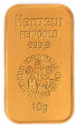 Gold-, Platin-, Palladiumbarren

Goldbarren

10 g. Feingoldbarren Heraeus, original eingeschweißt. prägefrisch