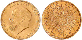Reichsgoldmünzen

Bayern

Ludwig III., 1913-1918

20 Mark 1914 D. vorzüglich/Stempelglanz, min. Randfehler. Jaeger 202.