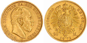 Reichsgoldmünzen

Preußen

Wilhelm I., 1861-1888

20 Mark 1872 C. vorzüglich/Stempelglanz. Jaeger 243.