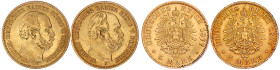 Reichsgoldmünzen

Preußen

Wilhelm I., 1861-1888

2 X 5 Mark 1877 A. sehr schön, beide Fassungsspuren. Jaeger 244 (2).