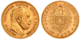 Reichsgoldmünzen

Preußen

Wilhelm I., 1861-1888

10 Mark 1888 A. Dreikaiserjahr. vorzüglich. Jaeger 245.