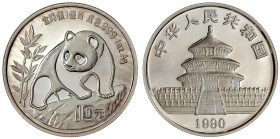 CHINA und Südostasien

China

Volksrepublik, seit 1949

10 Yuan Panda Silber (1 Unze) 1990. Panda beim besteigen eines Felsens, Large Date (in K...