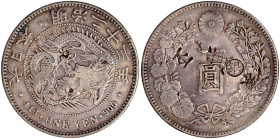 CHINA und Südostasien

Japan

Mutsuhito (Meiji), 1867-1912

Yen Jahr 23 = 1890. Mit Gegenstempel "Gin" auf der rechten Seite. sehr schön, chines...