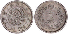 CHINA und Südostasien

Japan

Mutsuhito (Meiji), 1867-1912

10 Sen Jahr 34 = 1901. vorzüglich/Stempelglanz, besseres Jahr. Yeoman 23.