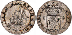 CHINA und Südostasien

Niederländisch-Ostindien

Batavische Republik 1799-1806

Scheepjesgulden 1802. sehr schön, kl. Druckstelle, min. überarbe...