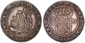 CHINA und Südostasien

Niederländisch-Ostindien

Batavische Republik 1799-1806

1/2 Scheepjesgulden 1802. vorzüglich, schöne Patina, selten in d...