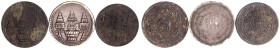 CHINA und Südostasien

Thailand

Rama IV. (Phra Chom Klao "Mongkut"), 1851-1868

3 Münzen: 1/16 und 1/8 Fuang Zinn o.J. (1862/1868), Baht o.J. (...