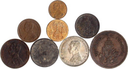 CHINA und Südostasien

Thailand

Lots

Typensammlung, 8 versch. Münzen Rama IV. und V. Vom 1/8 Fuang bis zum Baht. schön bis sehr schön/vorzügli...