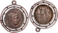 Römische Münzen

Römische Republik

M. Aemilius Lepidus Paullus, 62 v. Chr

Denar 62 v. Chr. Kopf der Concordia r./Lepidus mit Tropaeum und 3 Ge...