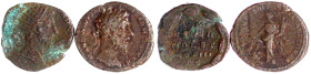 Römische Münzen

Kaiserzeit

Marcus Aurelius, 161-180

2 Stück: As Fortuna und Dupondius Decennales. schön, Letzterer selten