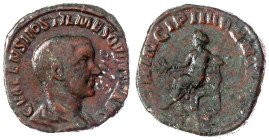 Römische Münzen

Kaiserzeit

Hostilianus, 251

Sesterz 250/251. Drap. Brb. r./PRINCIPI IVVENTVTIS SC. Apoll sitzt l. 19,79 g. fast sehr schön. R...