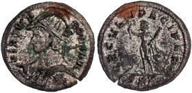Römische Münzen

Kaiserzeit

Probus, 276-282

Antoninian 276/282, Gepanzerte Büste mit Helm und Strahlenbinde l., den Speer geschultert/ERCVLI P...
