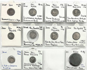 Lots antiker Münzen

Römer

Republik

11 Stück: 9 Denare, u.a. Cupiennii, Lucilii, Flaminii, etc., 1 Quinar, 1 As. Alle in Rähmchen bestimmt. sc...