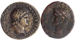 Lots antiker Münzen

Römer

Kaiserzeit

2 Bronzemünzen: Augustus Dupondius (Blitzbündel) und Nero As (Victoria). schön/sehr schön und sehr schön...