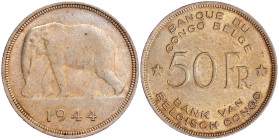 Ausländische Münzen und Medaillen

Belgien-Kongo

Leopold III., 1934-1950

50 Francs 1944, Elefant. sehr schön/vorzüglich. Yeoman 27. Schön 19....