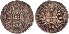 Ausländische Münzen und Medaillen

Frankreich

Philippe IV., 1285-1314

Turnose o.J. mit rundem O in TVRONVS. sehr schön. Ciani 200.