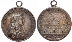 Ausländische Münzen und Medaillen

Frankreich

Ludwig XIV., 1643-1715

Tragbare versilberte Bronzemedaille 1667, unsigniert, von Molart. Einweih...