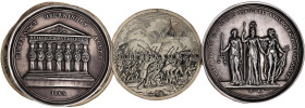 Ausländische Münzen und Medaillen

Frankreich

Napoleon I., 1804-1814, 1815

Silber-Steckmedaille 1813 von Stettner. Eintracht der Alliierten ge...