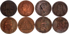 Ausländische Münzen und Medaillen

Grossbritannien

Lots

8 Kupfertokens: 5 versch. Halfpenny "Conder"-Tokens der 1790er Jahre, Halfepennytoken ...