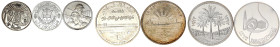Ausländische Münzen und Medaillen

Irak

Lots

7 Stück: 1 Dinar 1971, 1972 (Stgl.) 1973, 1977 Tharthat-Euphrat Kanal, 1980. Weiterhin 2 Proben o...