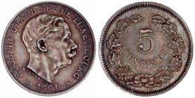 Ausländische Münzen und Medaillen

Luxemburg

Adolph von Nassau-Weilburg, 1890-1905

Probe-Abschlag des 5 Centimes 1901 in Silber. 2,08 g. Aufla...