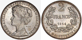 Ausländische Münzen und Medaillen

Luxemburg

Marie Adelaide, 1912-1919

Probe 2 Francs in Silber 1914, mit Inschrift ESSAI. fast Stempelglanz, ...
