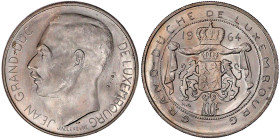 Ausländische Münzen und Medaillen

Luxemburg

Jean, seit 1964

Probe zu 100 Francs 1964 in Cu/Ni mit Inschrift ESSAI. Auflage nur 200 Ex. vorzüg...