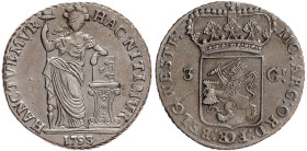 Ausländische Münzen und Medaillen

Niederlande-Westfriesland, Provinz

3 Gulden 1793. vorzüglich, interr. Stempelbruch. Delmonte 1147.