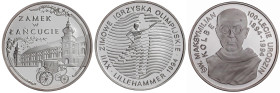 Ausländische Münzen und Medaillen

Polen

Republik Polen, seit 1989

3 versch. 300.000 Zloty Silbergedenkmünzen: 1993 Schloss in Lancut, 1993 Ol...