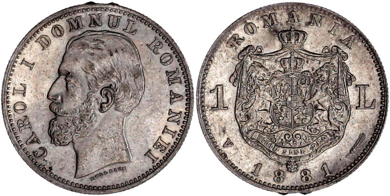 Ausländische Münzen und Medaillen

Rumänien

Carl I., 1866-1914

1 Leu 188...