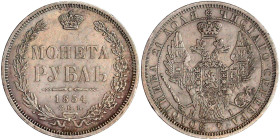 Ausländische Münzen und Medaillen

Russland

Nikolaus I., 1825-1855

Rubel 1854 HI, St. Petersburg. sehr schön. Bitkin 234. Uzdenikov 1711.