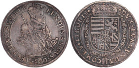 Römisch Deutsches Reich

Haus Habsburg

Erzherzog Ferdinand II., 1564-1595

Reichstaler o.J. Hall. Harnisch mit Verzierung und verschnörkeltem B...