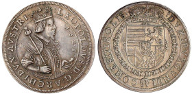 Römisch Deutsches Reich

Haus Habsburg

Erzherzog Leopold V., 1619-1632

Reichstaler 1628, Hall. Jahreszahl geändert aus 1626 (!). 28,47 g. sehr...