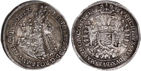 Römisch Deutsches Reich

Haus Habsburg

Leopold I., 1657-1705

Breiter Reichstaler 1691 KB, Kremnitz. 28,70 g. sehr schön, kl. Randfehler. Herin...