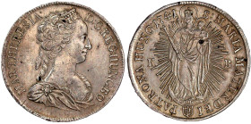 Römisch Deutsches Reich

Haus Habsburg

Maria Theresia, 1740-1780

Madonnentaler 1741 KB, Kremnitz. sehr schön, gereinigt. Herinek 561. Davenpor...