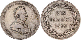 Altdeutsche Münzen und Medaillen

Hessen-Kassel

Wilhelm II., 1821-1847

Taler 1822. HESS. in der Randschrift. sehr schön, Randfehler. Jaeger 19...