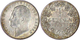 Altdeutsche Münzen und Medaillen

Hessen-Darmstadt

Ludwig II., 1830-1848

1/2 Gulden 1839. vorzüglich. Jaeger 37. AKS 106.