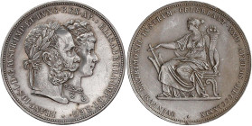 Römisch Deutsches Reich

Haus Habsburg

Franz Joseph I., 1848-1916

Doppelgulden 1879. Zur Silberhochzeit. vorzüglich. Herinek 824. Jaeger/Jaeck...