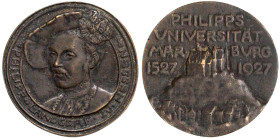 Altdeutsche Münzen und Medaillen

Hessen-Marburg

Medaillen

Bronzegußmedaille 1927. Auf das 500jährige Bestehen der Uni Marburg. Brb. Philipp L...