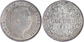 Altdeutsche Münzen und Medaillen

Hohenzollern-Hechingen

Friedrich Wilhelm Constantin, 1838-1849

1/2 Gulden 1847, München. gutes sehr schön, k...