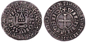 Altdeutsche Münzen und Medaillen

Jülich

Wilhelm II., 1361-1393

Turnosgroschen o.J. Mühlheim. sehr schön/vorzüglich, schöne Patina Exemplar Kü...