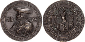 Römisch Deutsches Reich

Böhmen

Rudolf II. von Habsburg, 1576-1612

Bronzegussmedaille 1595 auf Karl von Biberstein (1528-1593), Münzmeister in...