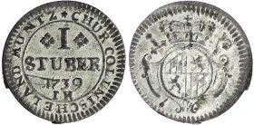 Altdeutsche Münzen und Medaillen

Köln-Erzbistum

Klemens August von Bayern, 1723-1761

Stuber 1739 IH, (geprägt 1741). vorzüglich/Stempelglanz,...