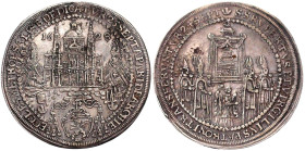 Römisch Deutsches Reich

Salzburg

Paris von Lodron, 1619-1653

1/2 Reichstaler 1628. Auf die Domweihe. Var. Geflügeltes Engelsköpfchen. 14,25 g...