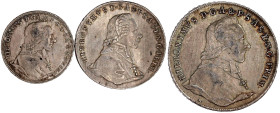 Römisch Deutsches Reich

Salzburg

Lots

3 Stück: Hieronymus Taler 1776, 1780 und 1/2 Taler 1782. alle sehr schön, scharf gereinigt