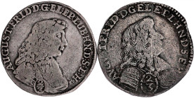 Altdeutsche Münzen und Medaillen

Lübeck-Bistum

August Friedrich, 1666-1705

2 X 2/3 Taler 1678, Kaltenhof. beide schön/sehr schön. Lange 505. ...