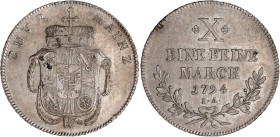 Altdeutsche Münzen und Medaillen

Mainz-Erzbistum

Friedrich Karl Joseph von Erthal, 1774-1802

Konventionstaler 1794. 27,98 g. gutes vorzüglich...