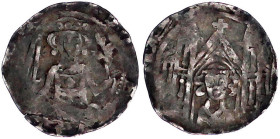 Altdeutsche Münzen und Medaillen

Mark, Grafschaft

Adolf II., 1328-1347

Pfennig o.J., Iserlohn. 1,22 g. sehr schön, Prägeschwäche, schöne Pati...